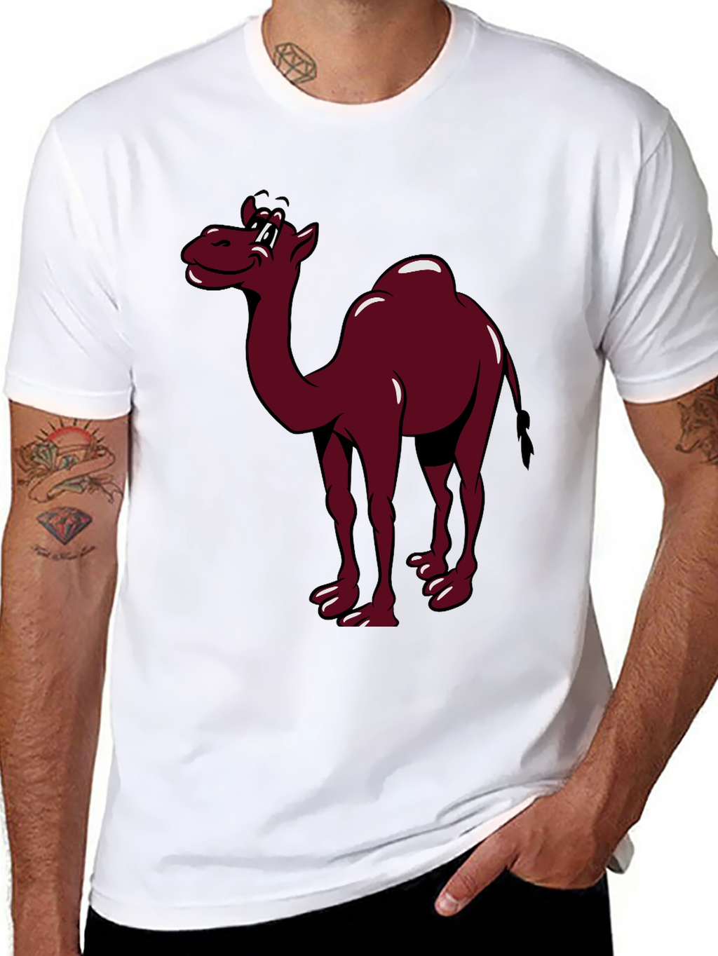 Camel Graphic Print T-Shirt