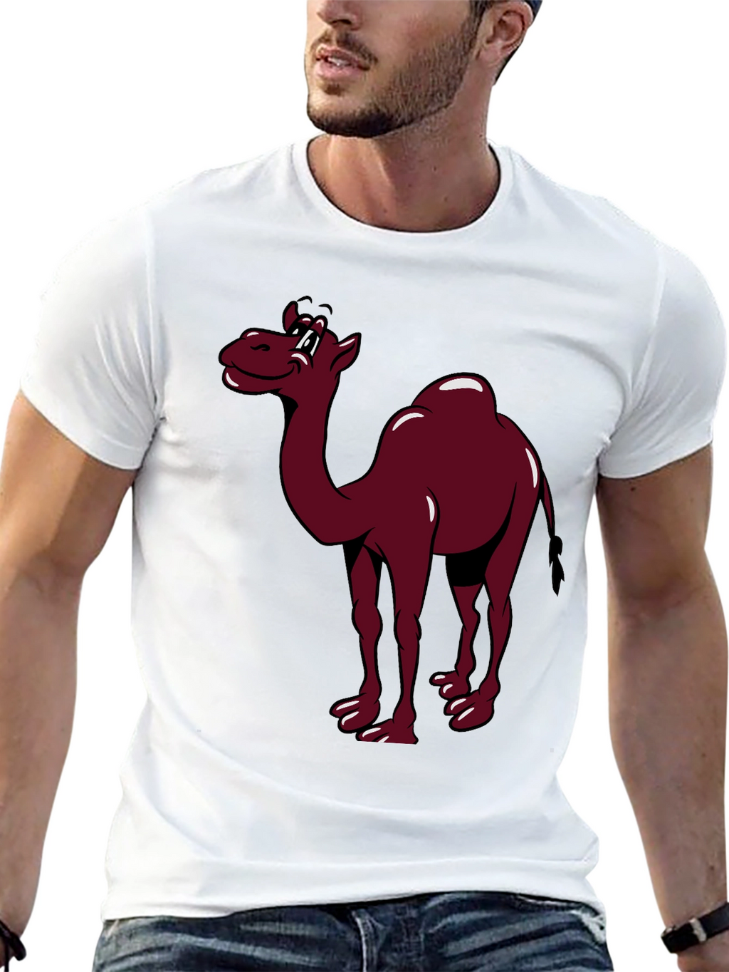 Camel Graphic Print T-Shirt