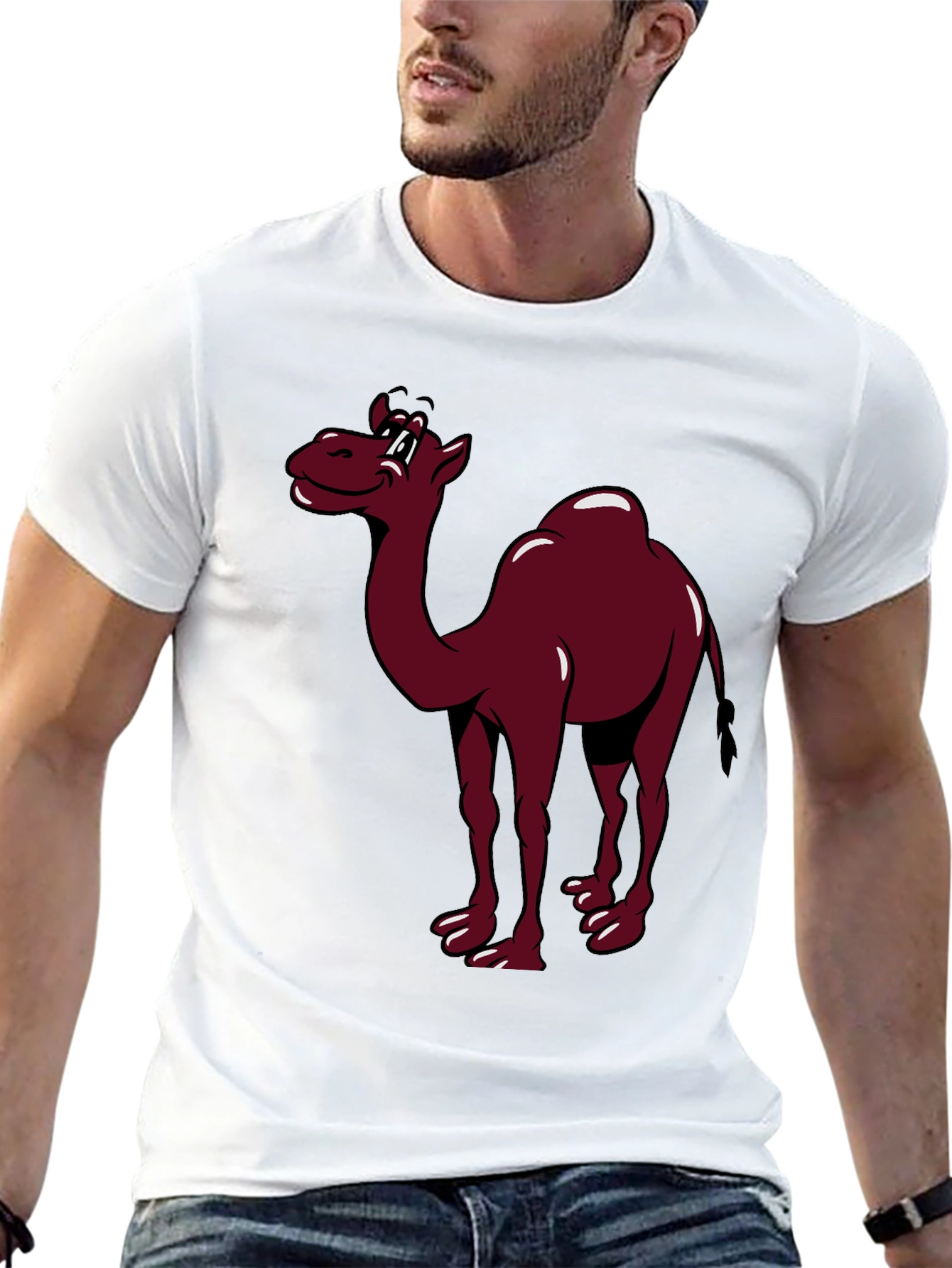 Camel Graphic Print T-Shirt