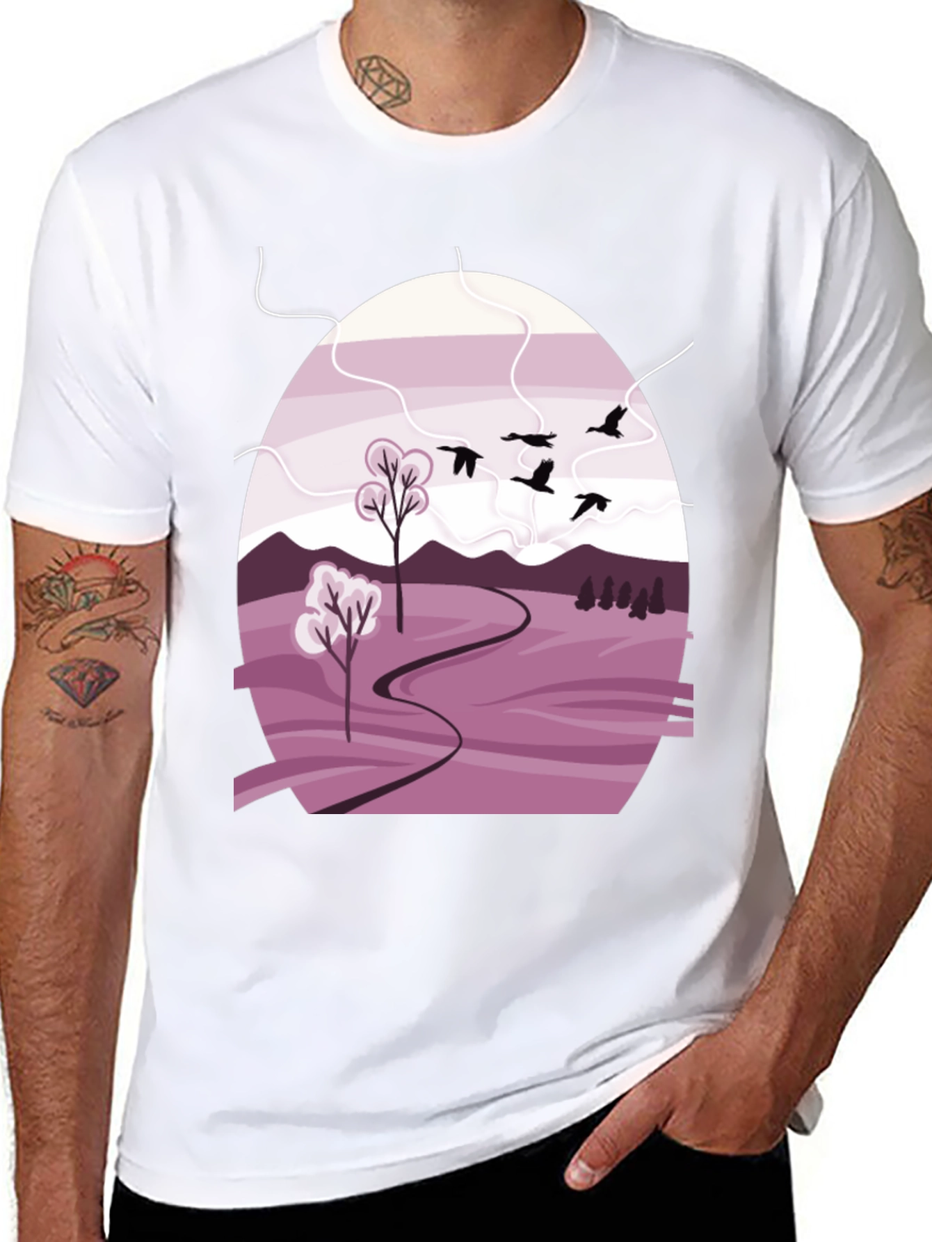 Nature Landscape Graphic Tee - Stylish Casual Wear