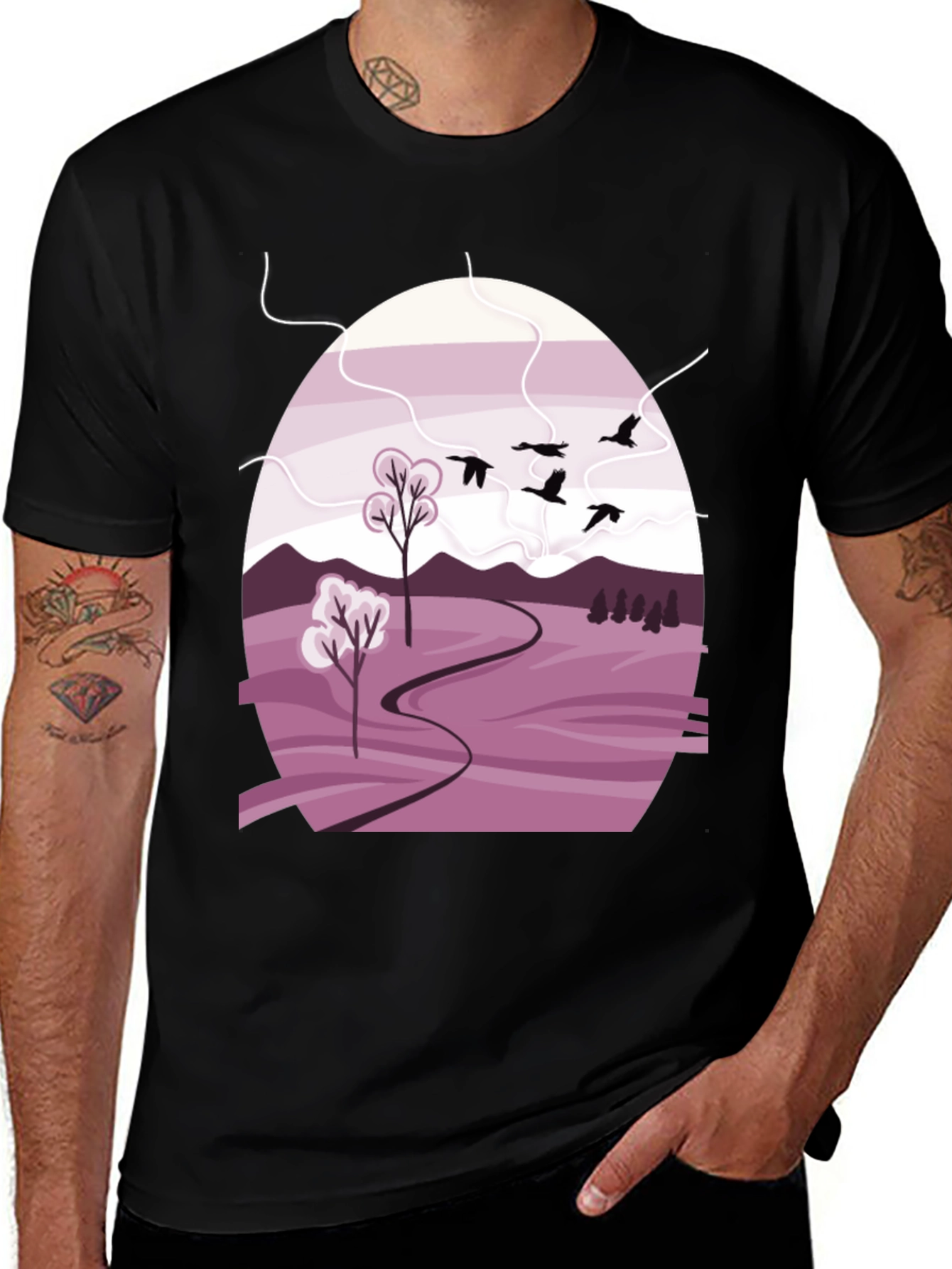 Nature Landscape Graphic Tee - Stylish Casual Wear