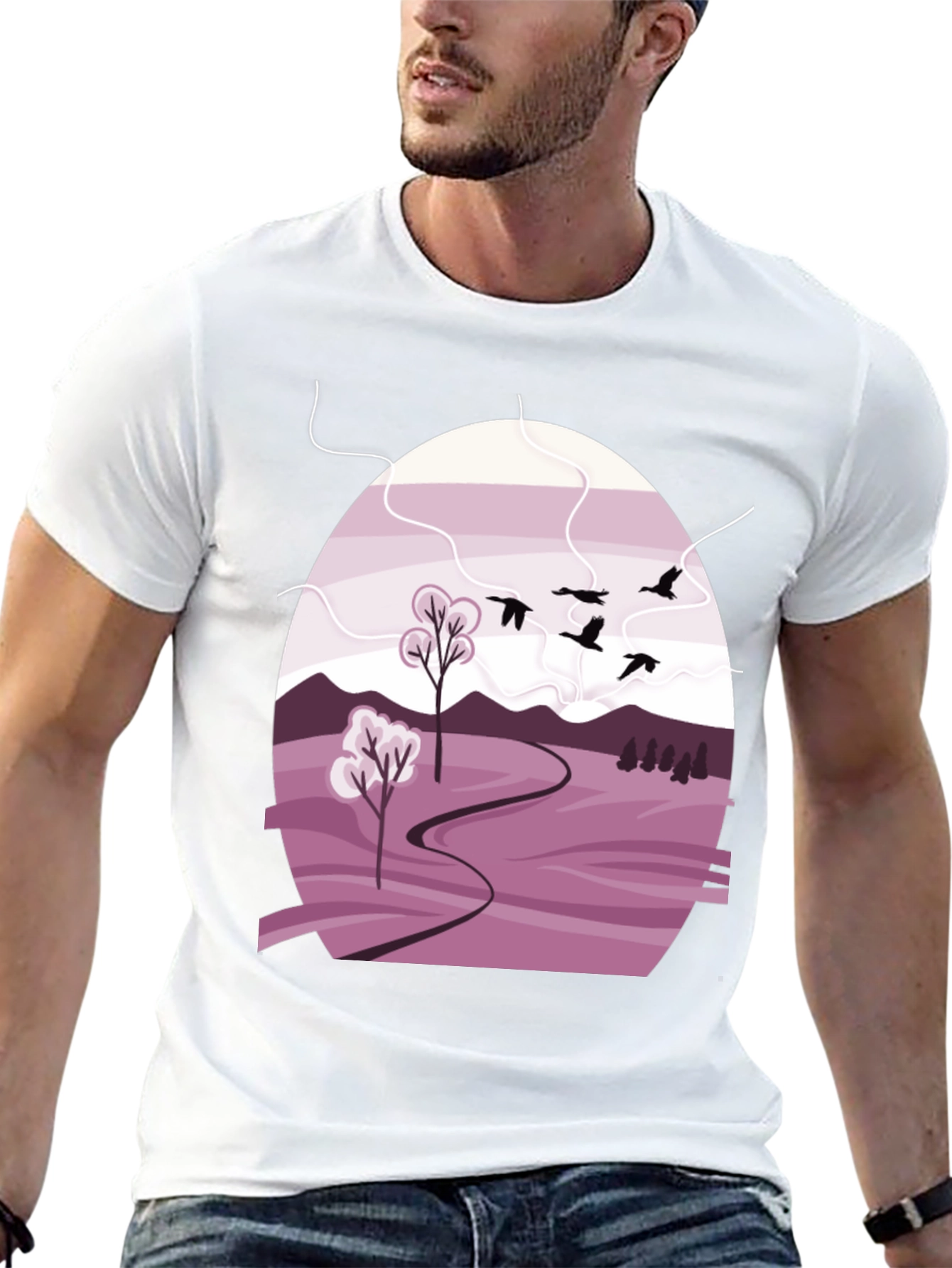 Nature Landscape Graphic Tee - Stylish Casual Wear