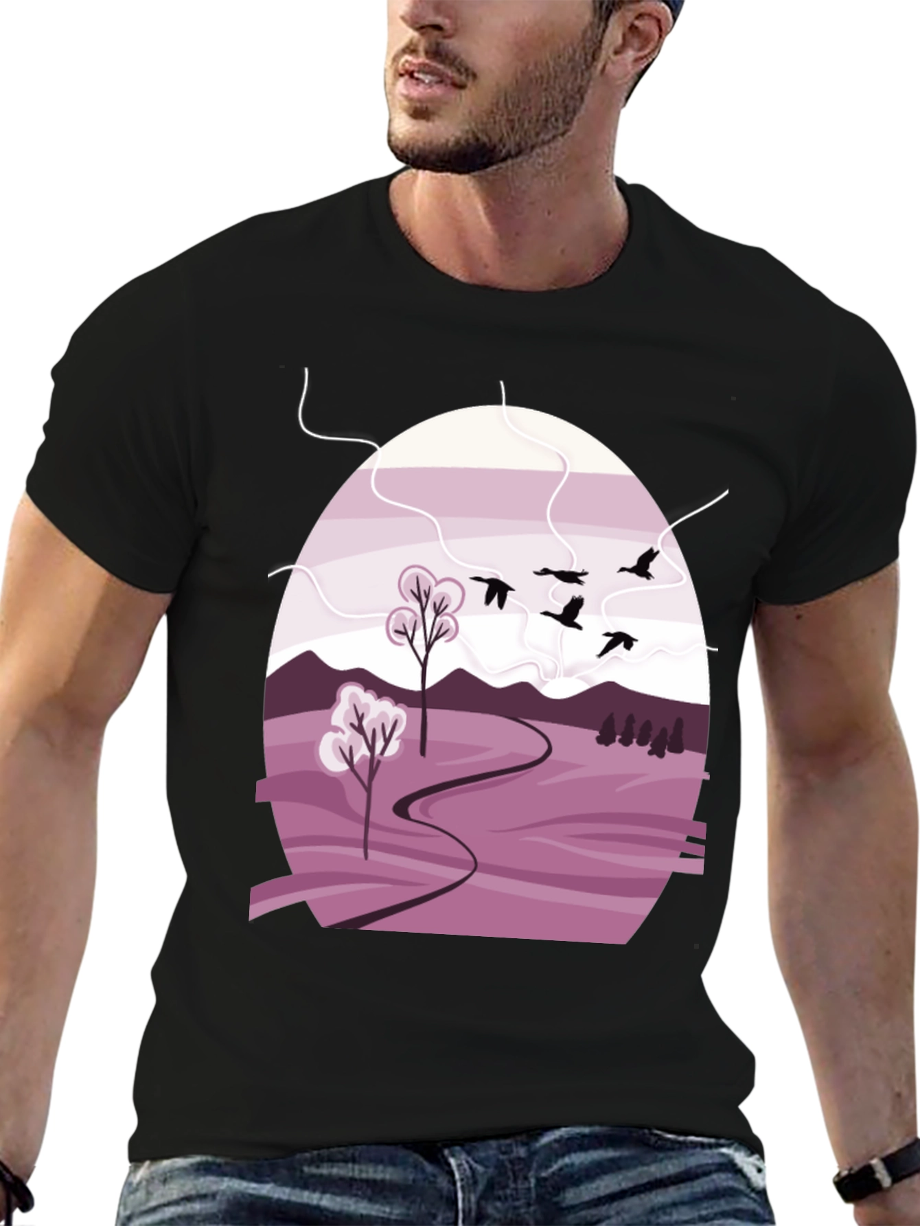 Nature Landscape Graphic Tee - Stylish Casual Wear
