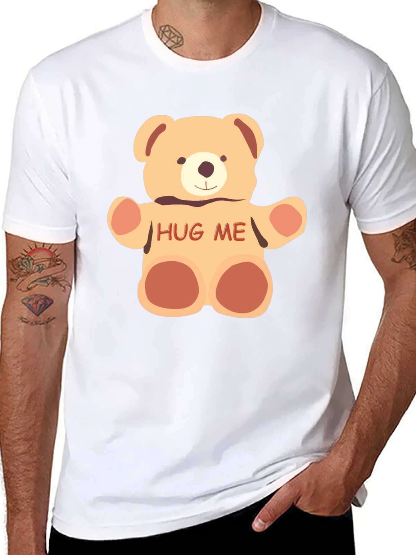Cute Bear Hug Me Graphic Tee