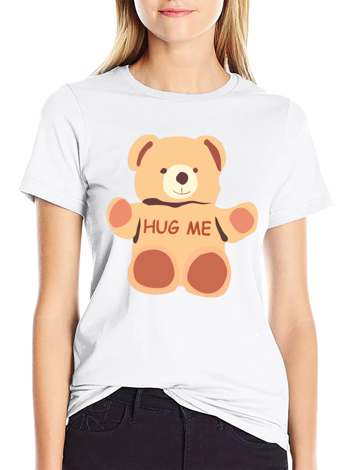 Cute Bear Hug Me Graphic Tee