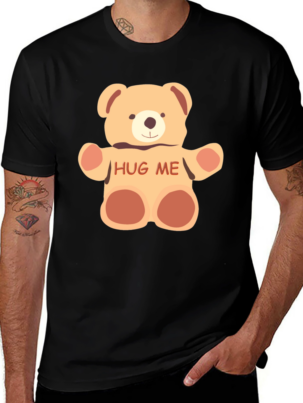 Cute Bear Hug Me Graphic Tee