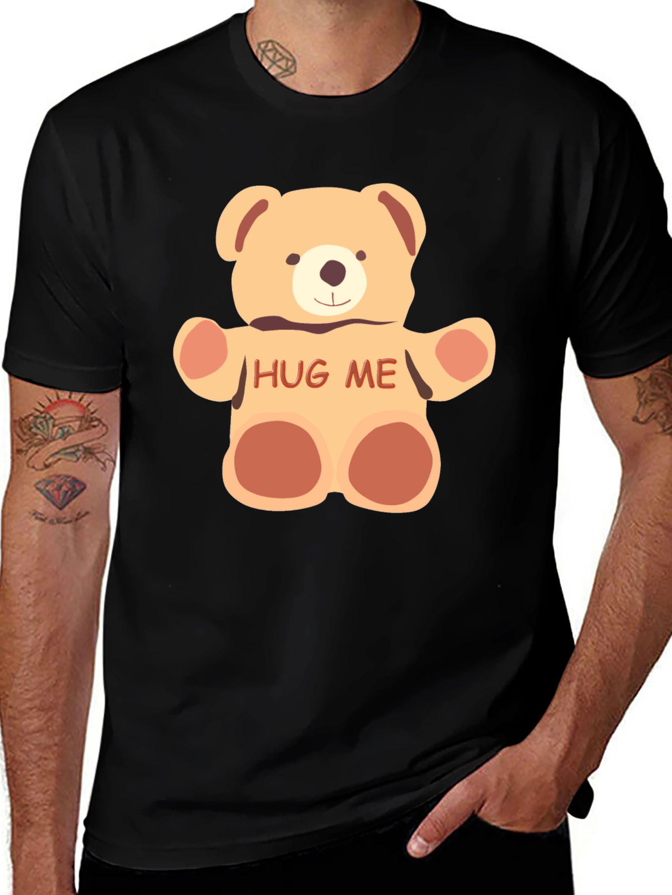 Cute Bear Hug Me Graphic Tee
