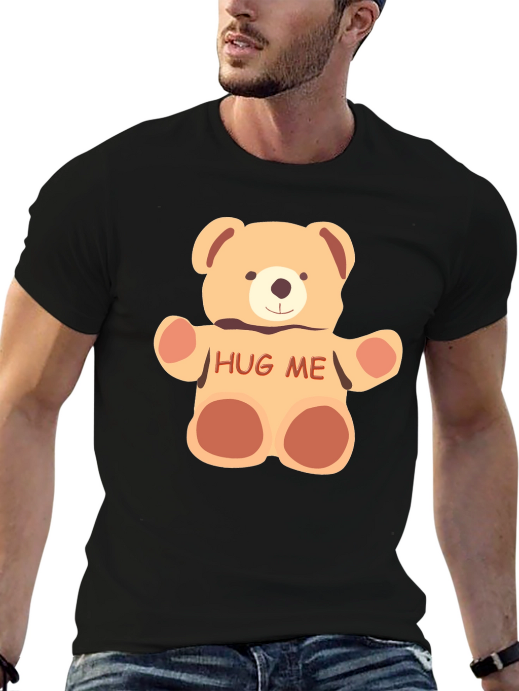 Cute Bear Hug Me Graphic Tee