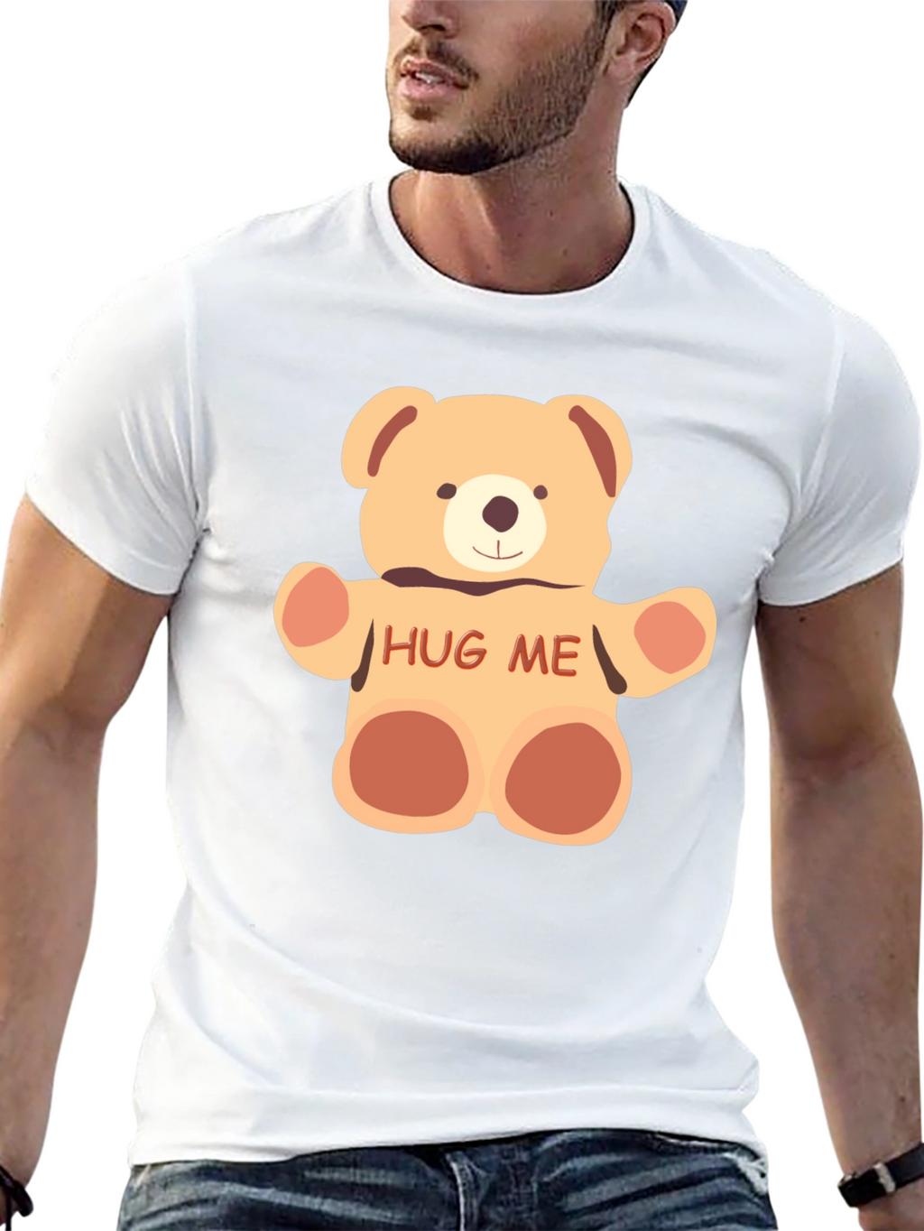 Cute Bear Hug Me Graphic Tee