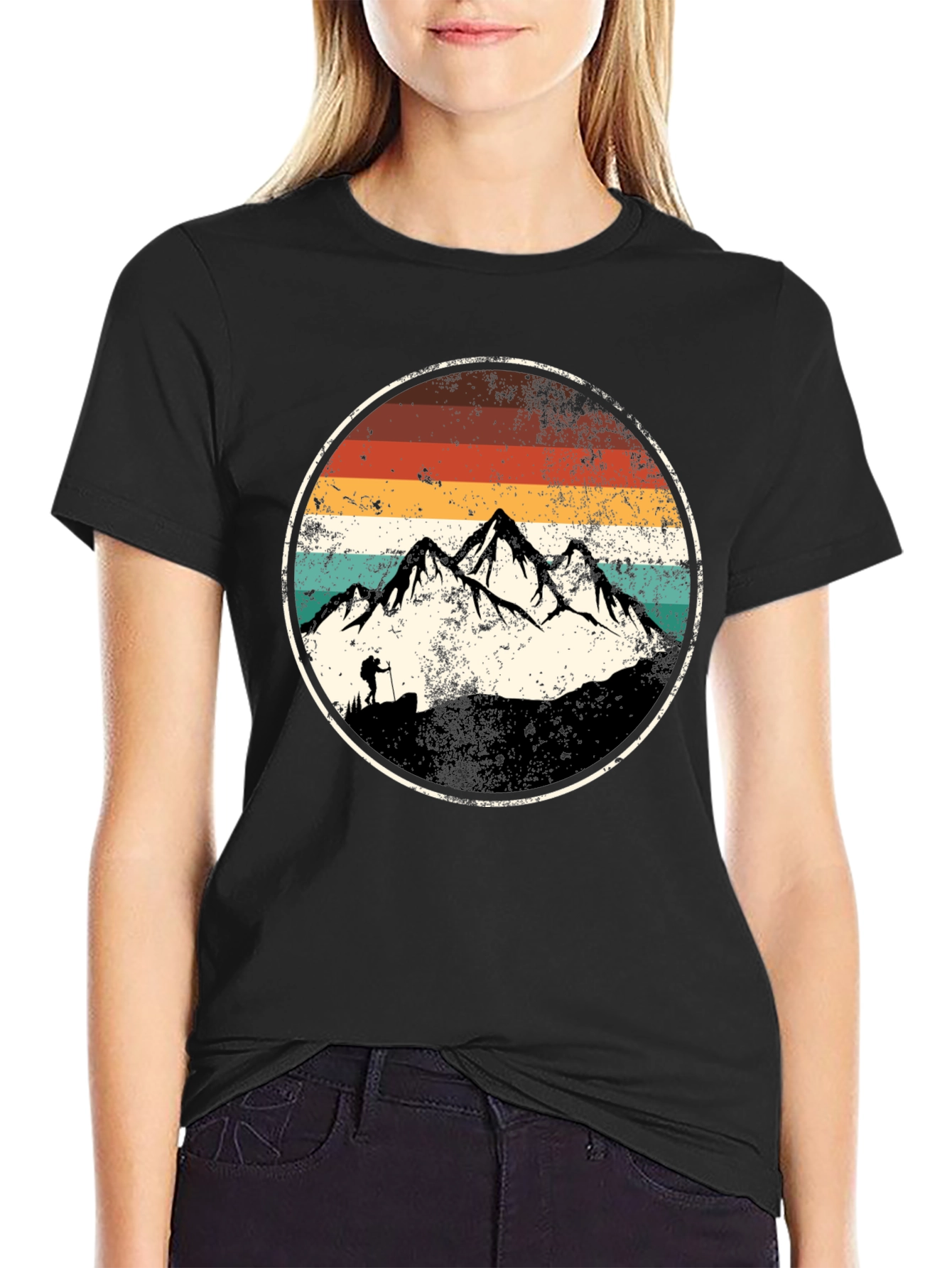 Vintage Mountain Hiker Graphic T-Shirt