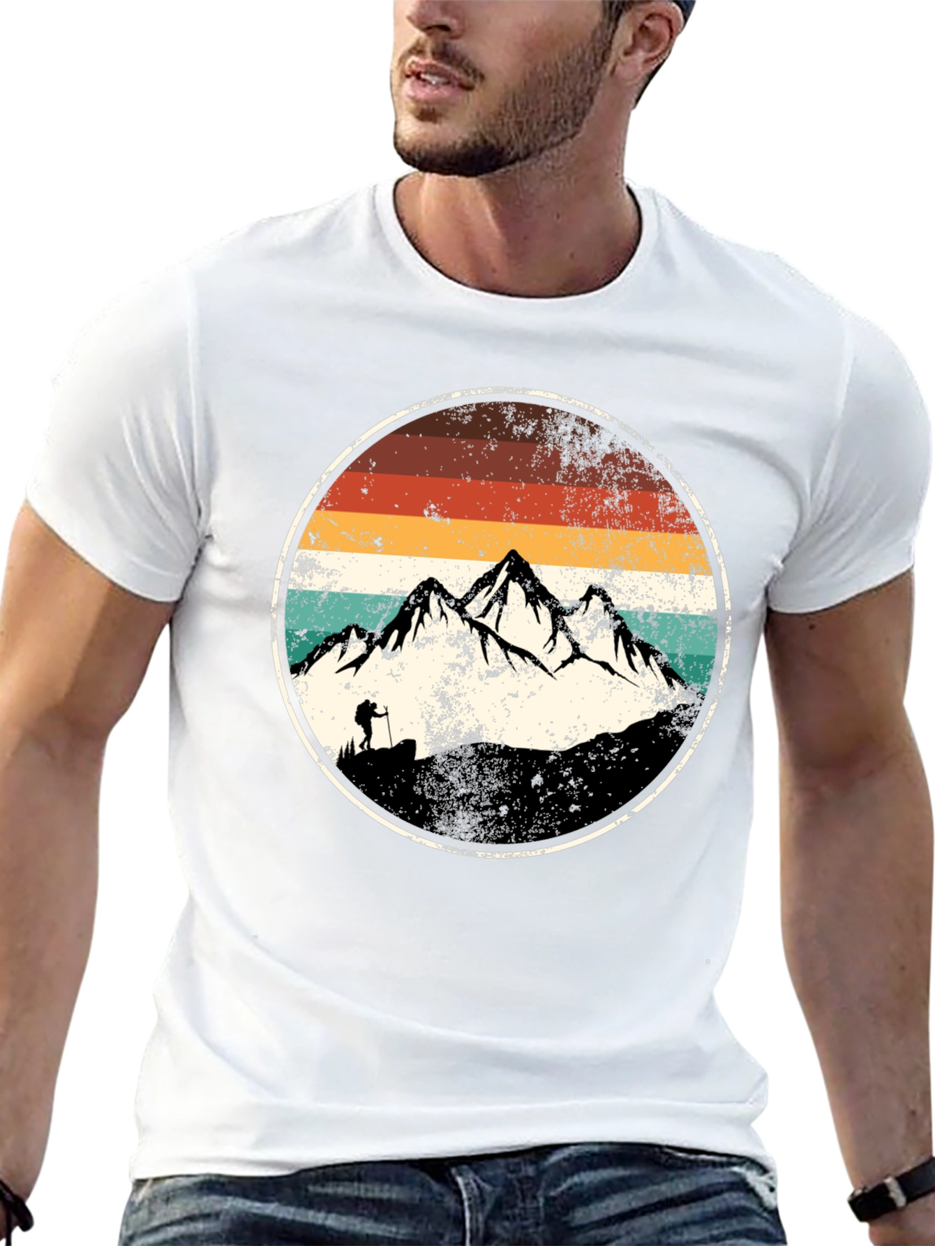 Vintage Mountain Hiker Graphic T-Shirt