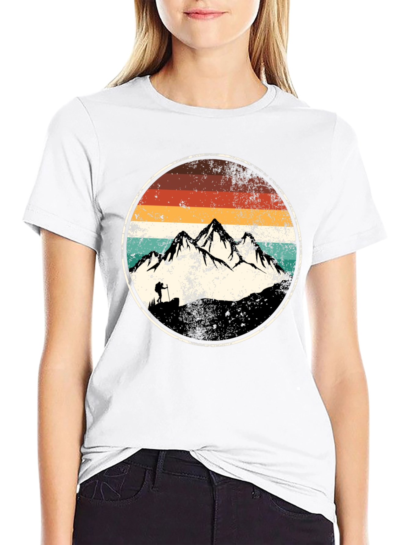 Vintage Mountain Hiker Graphic T-Shirt