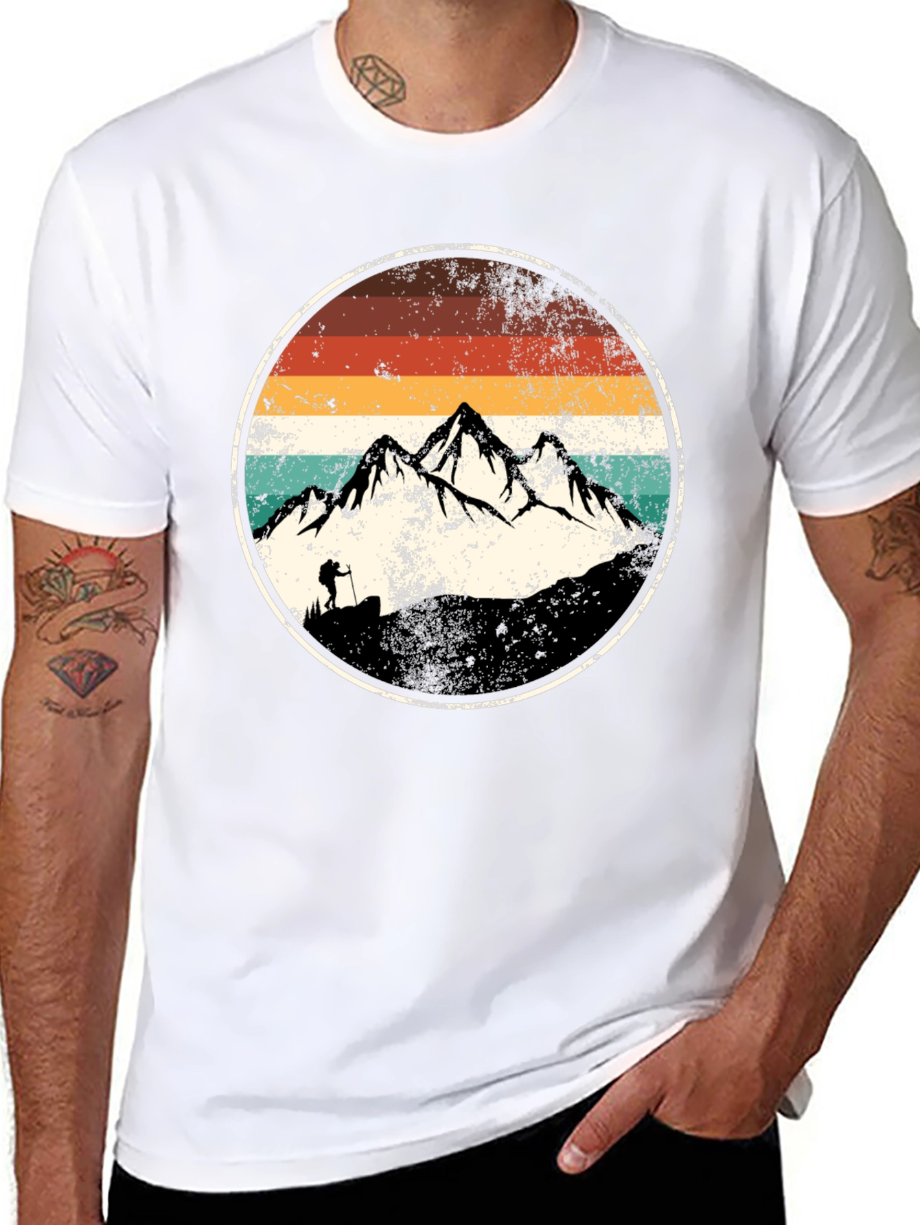Vintage Mountain Hiker Graphic T-Shirt