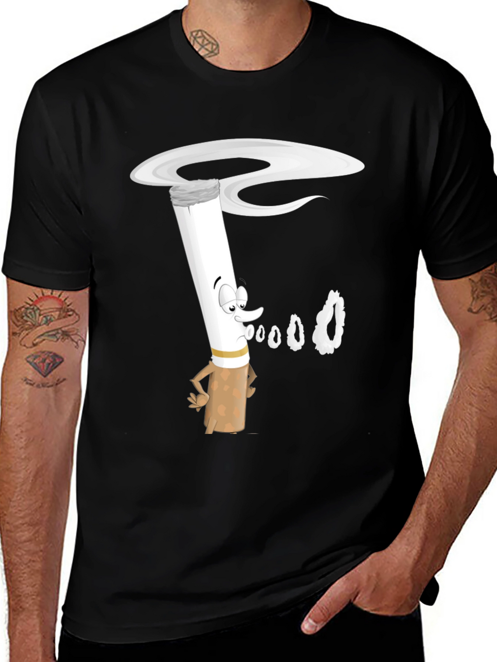 Cartoon Cigarette T-Shirt - Unique Graphic Tee