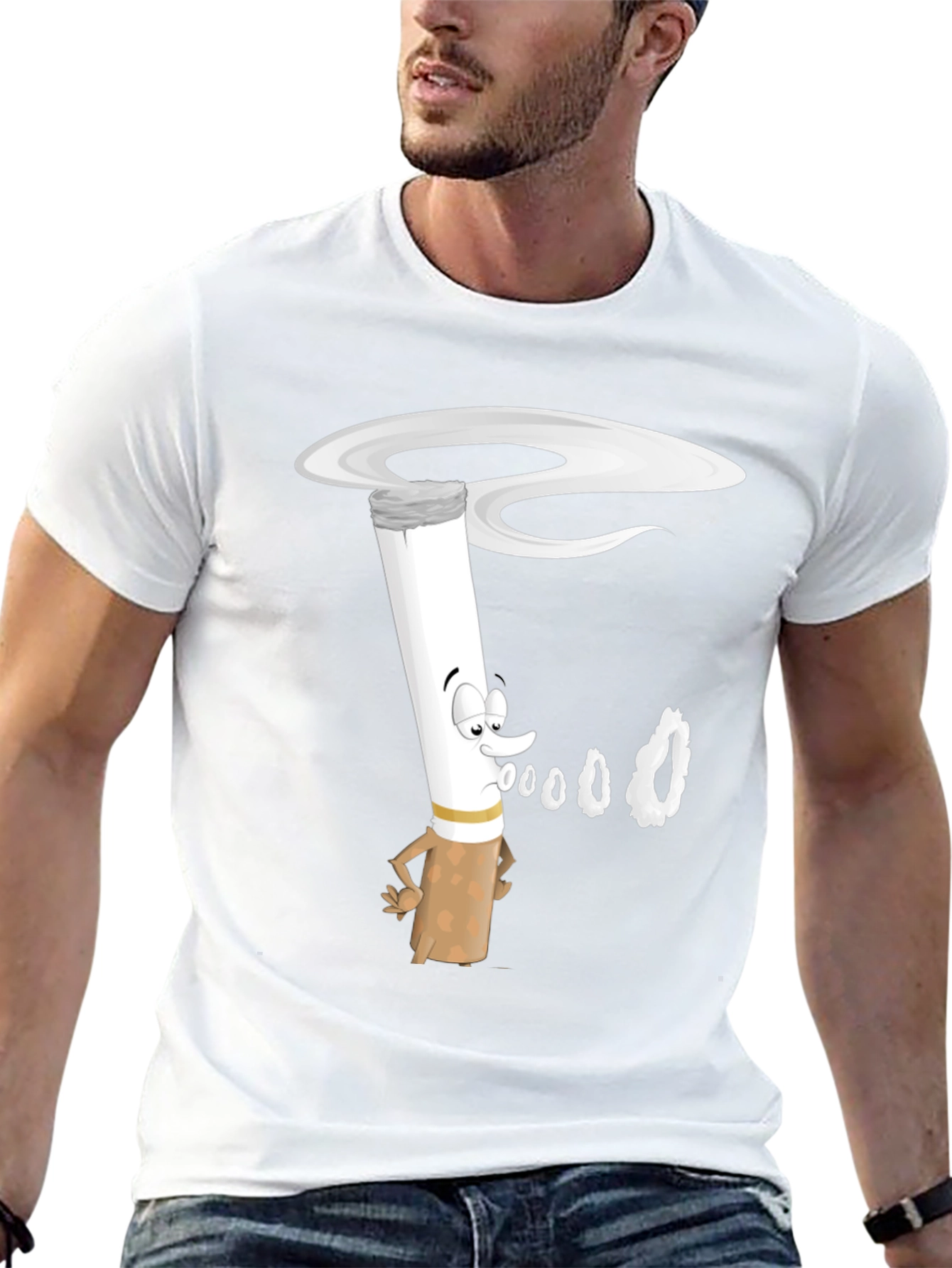 Cartoon Cigarette T-Shirt - Unique Graphic Tee