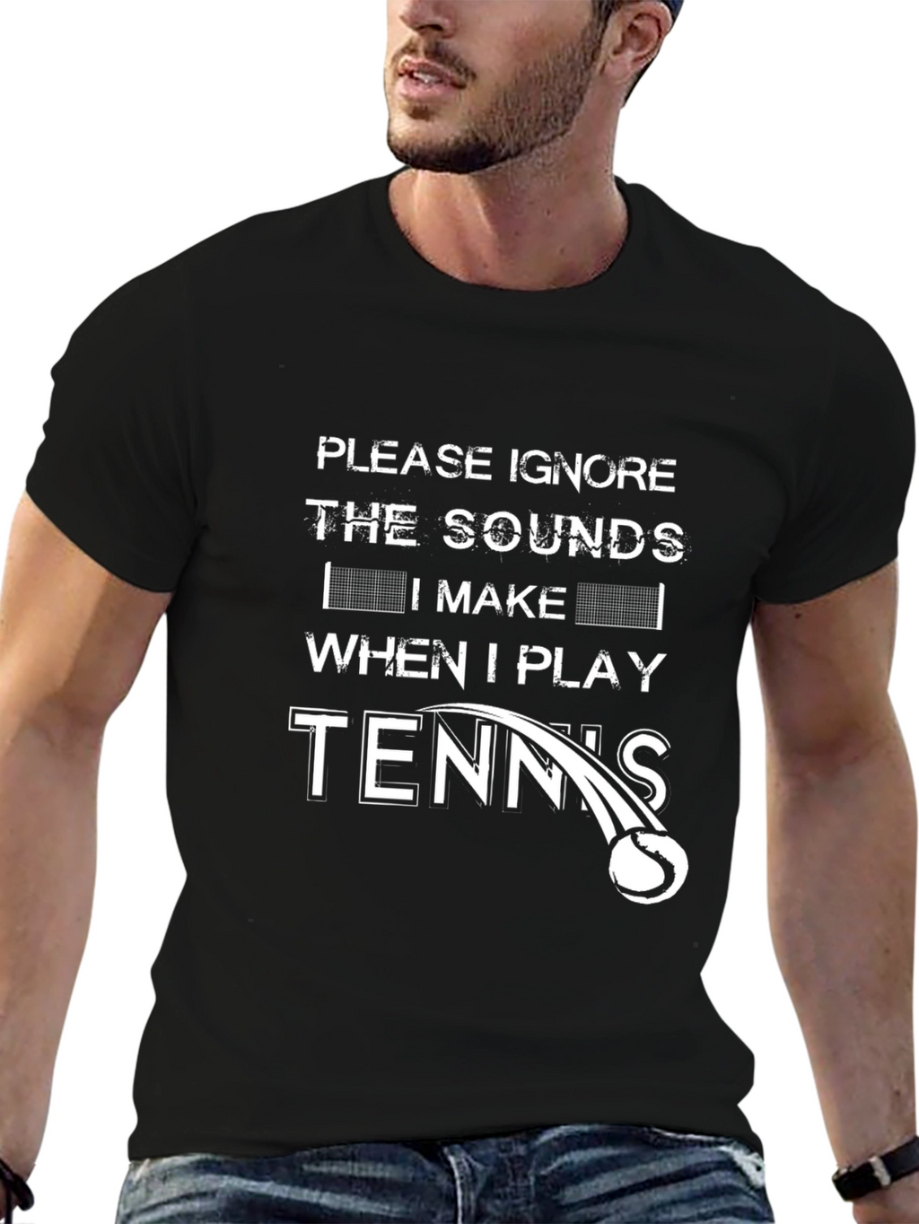 Funny Tennis Player T-Shirt - Ignore the Sounds!