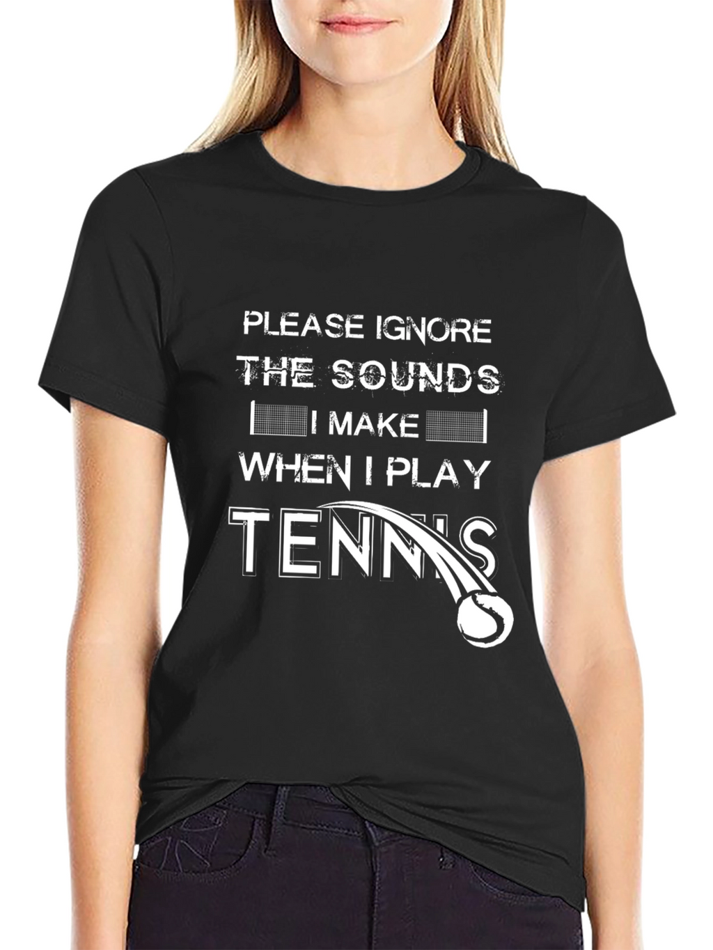 Funny Tennis Player T-Shirt - Ignore the Sounds!