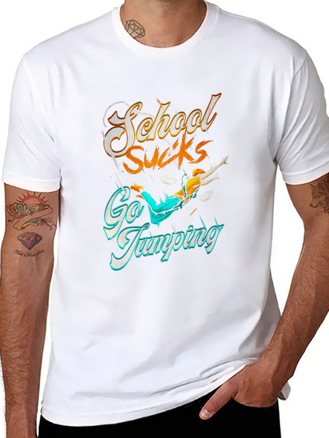 School Sucks Go Jumping Black T-Shirt