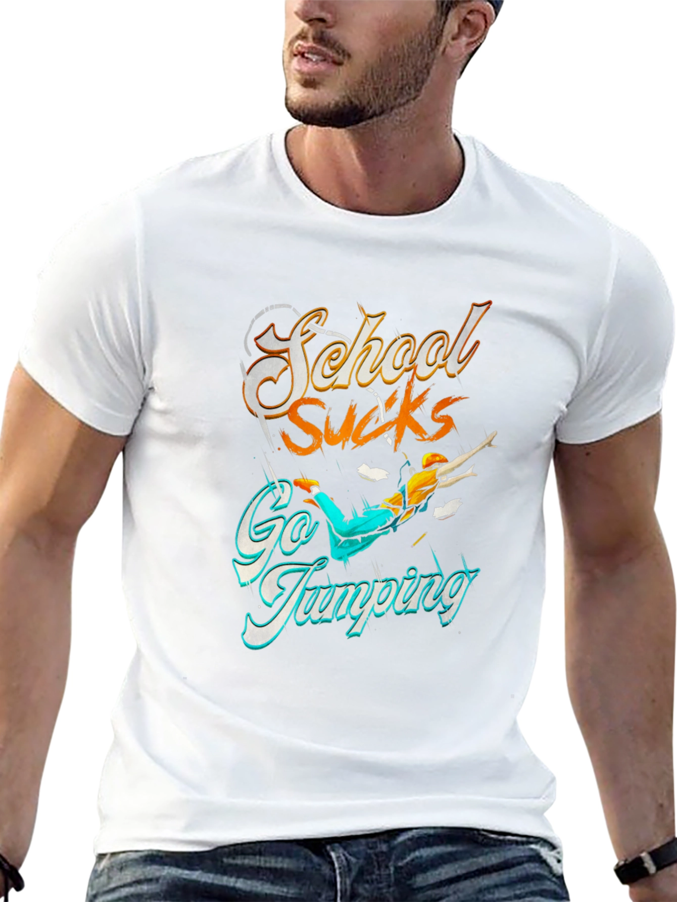 School Sucks Go Jumping Black T-Shirt