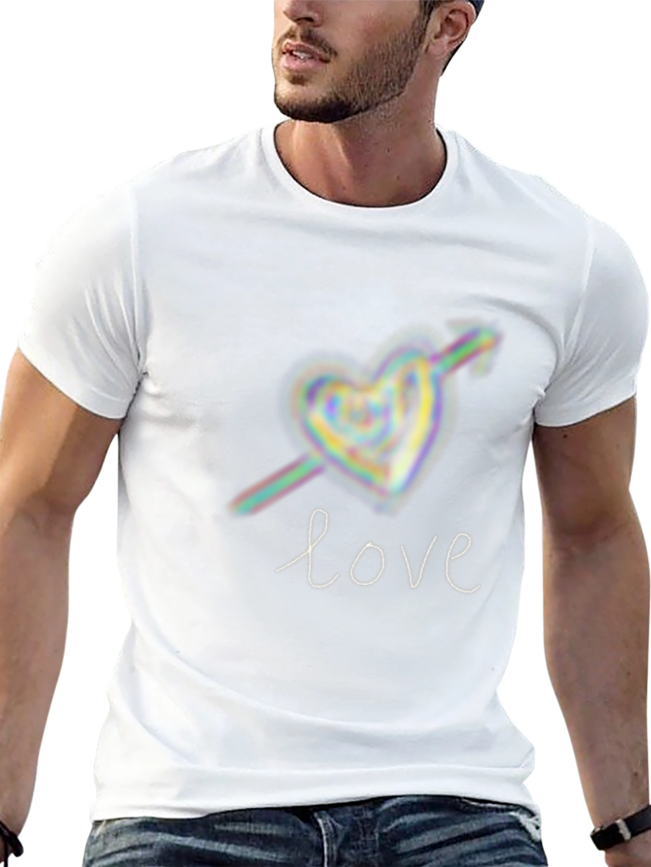 Love Heart Arrow Graphic Tee - Black
