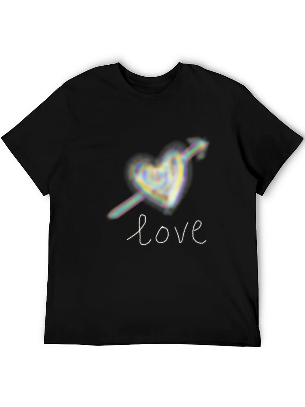 Love Heart Arrow Graphic Tee - Black