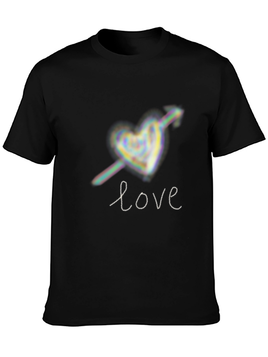 Love Heart Arrow Graphic Tee - Black