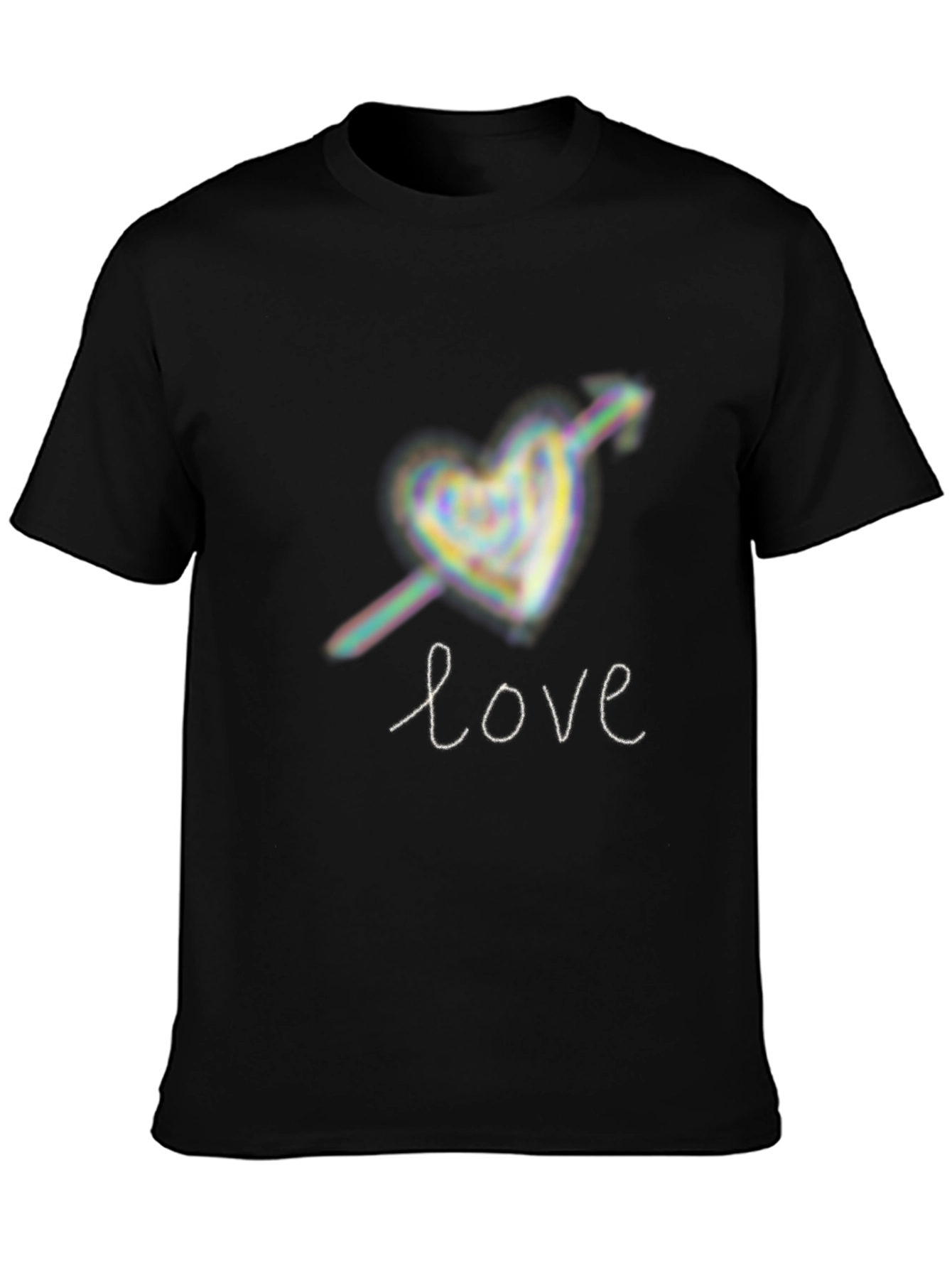 Love Heart Arrow Graphic Tee - Black