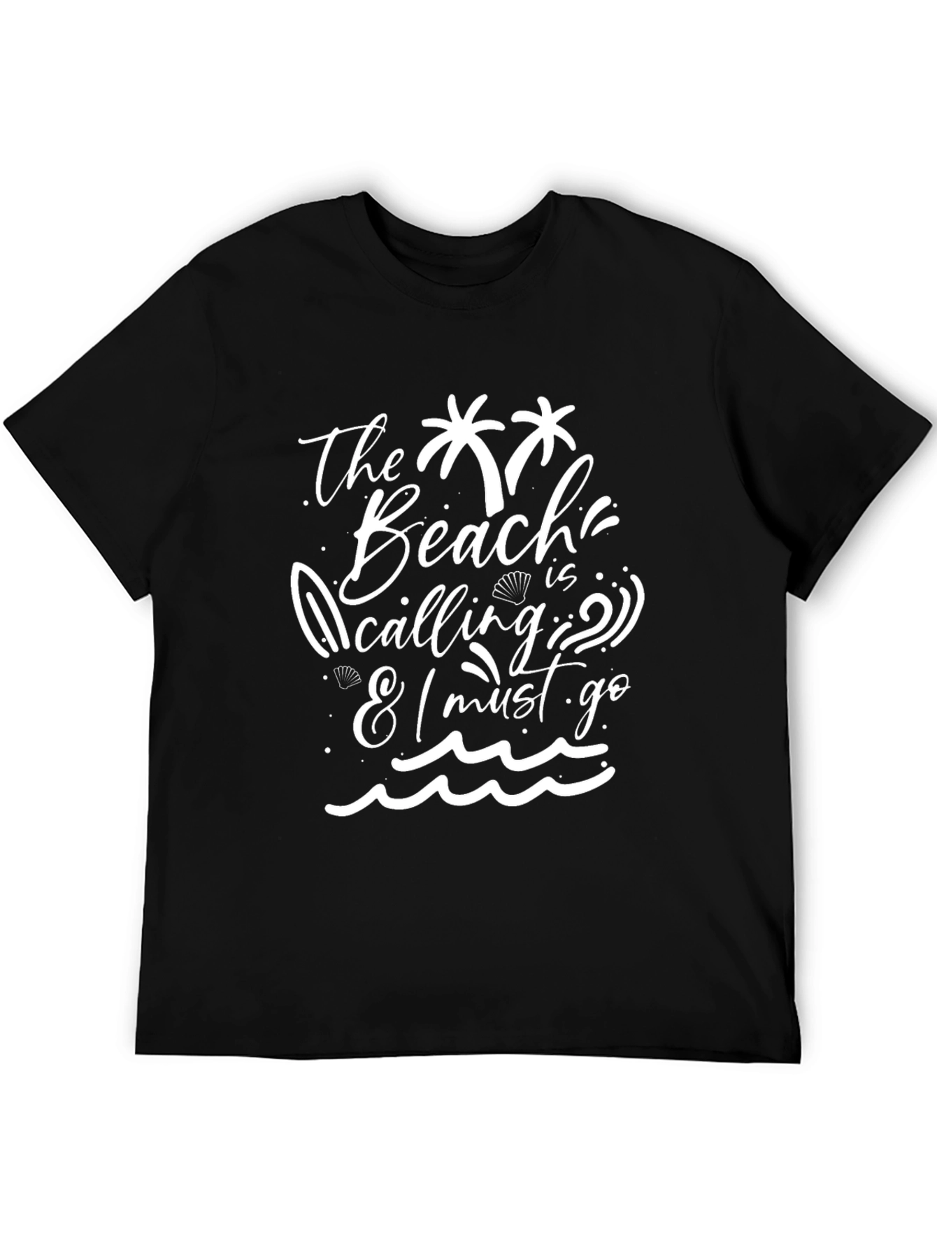 The Beach Is Calling Black T-Shirt