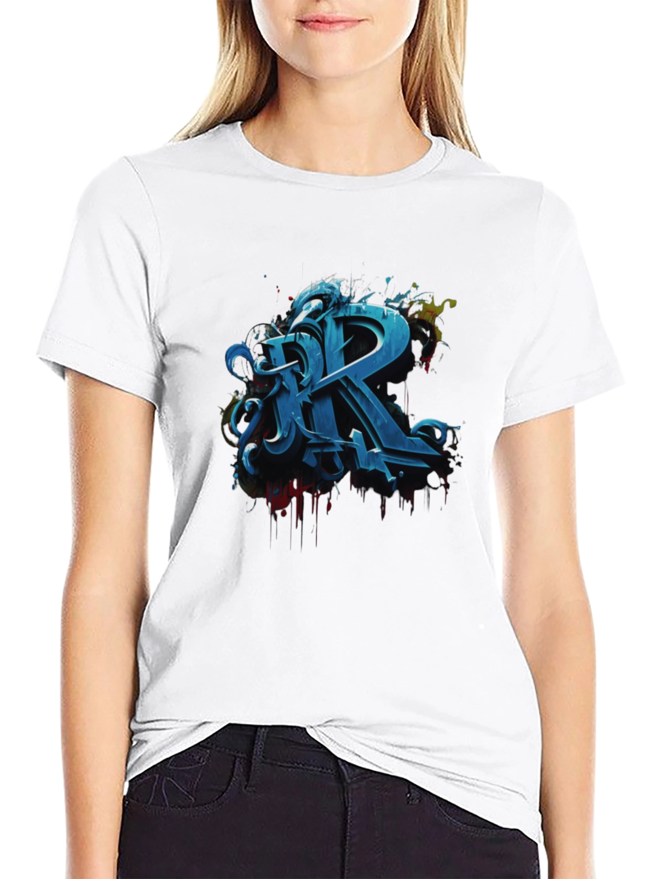 Graffiti Letter R Graphic Tee - Urban Style