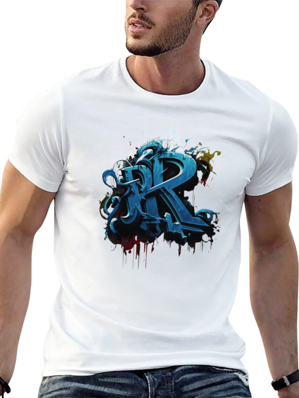 Graffiti Letter R Graphic Tee - Urban Style