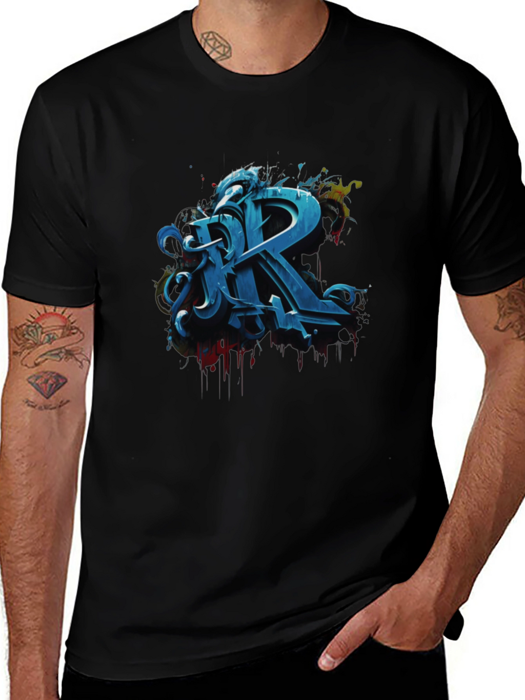 Graffiti Letter R Graphic Tee - Urban Style