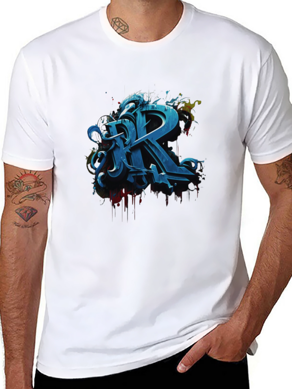 Graffiti Letter R Graphic Tee - Urban Style