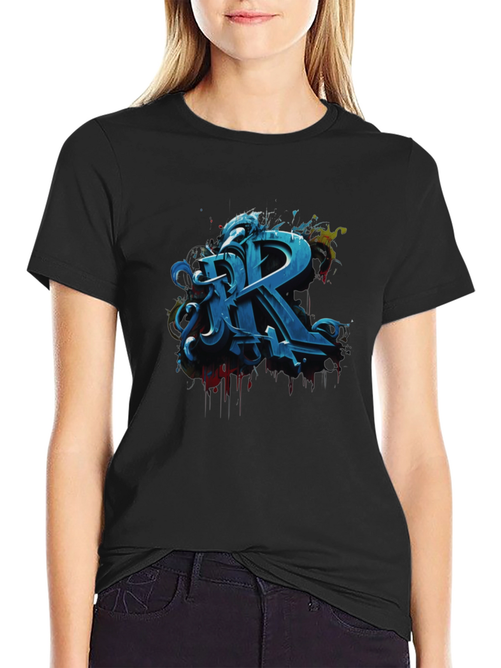 Graffiti Letter R Graphic Tee - Urban Style
