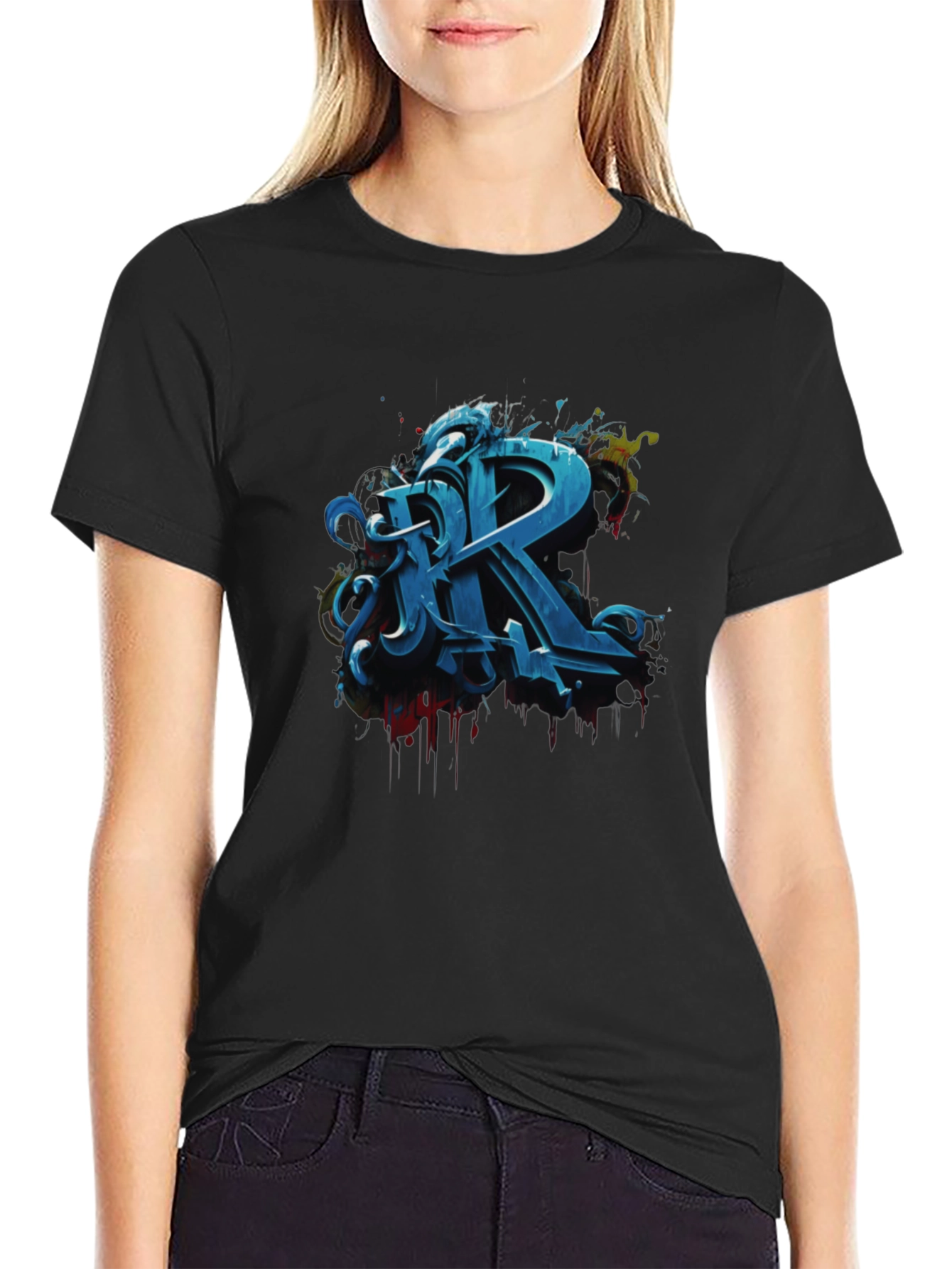 Graffiti Letter R Graphic Tee - Urban Style