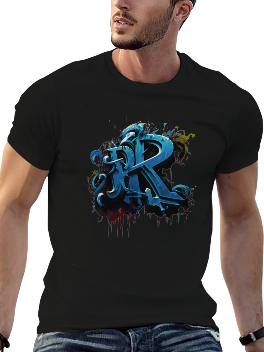 Graffiti Letter R Graphic Tee - Urban Style