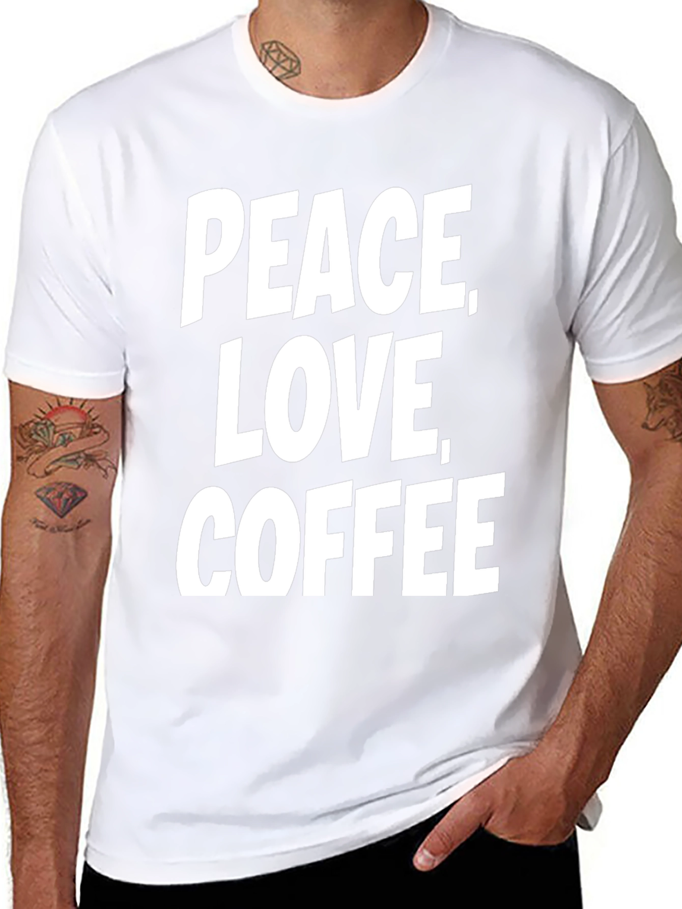 Peace Love Coffee T-Shirt - Black