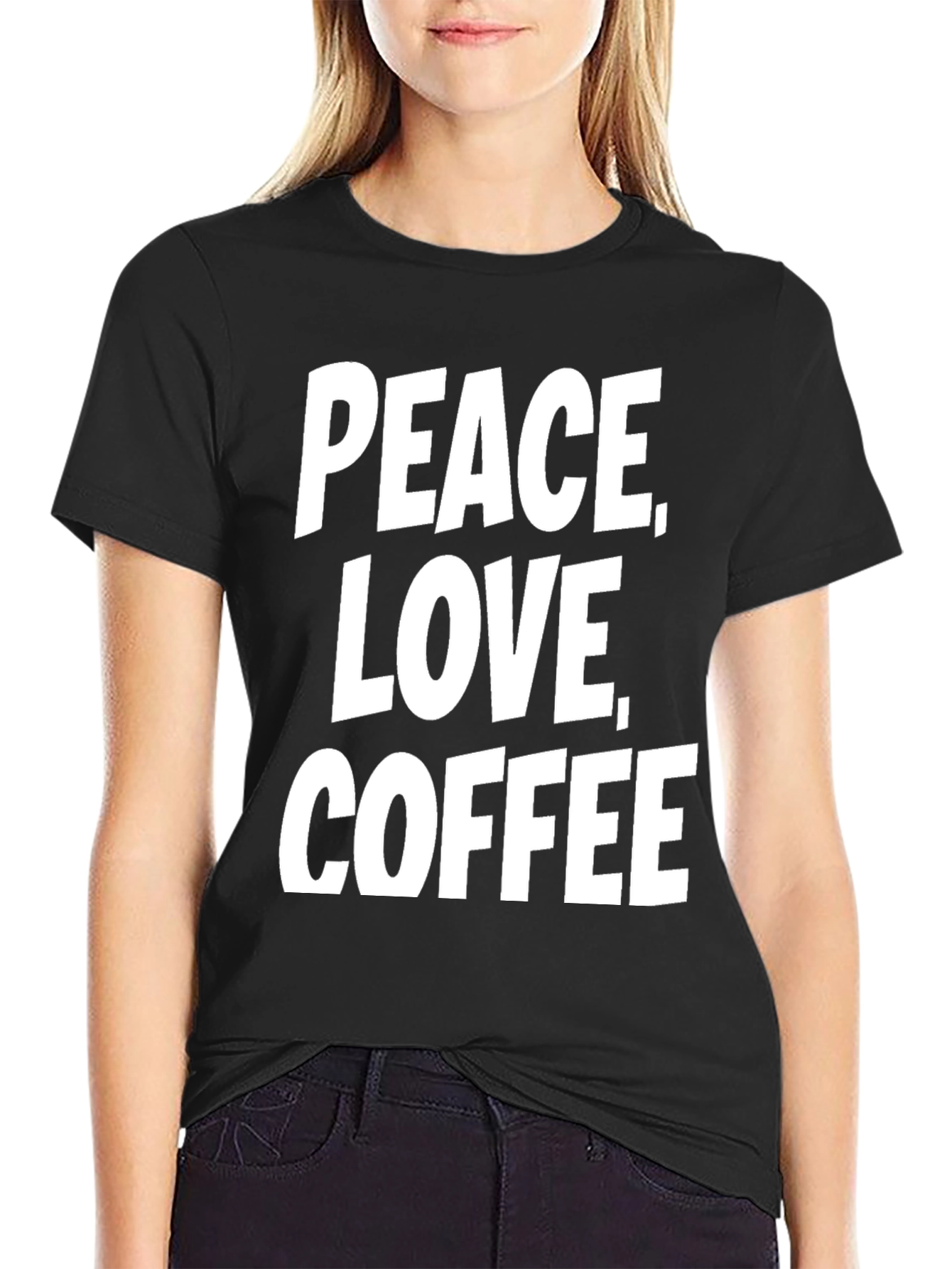 Peace Love Coffee T-Shirt - Black