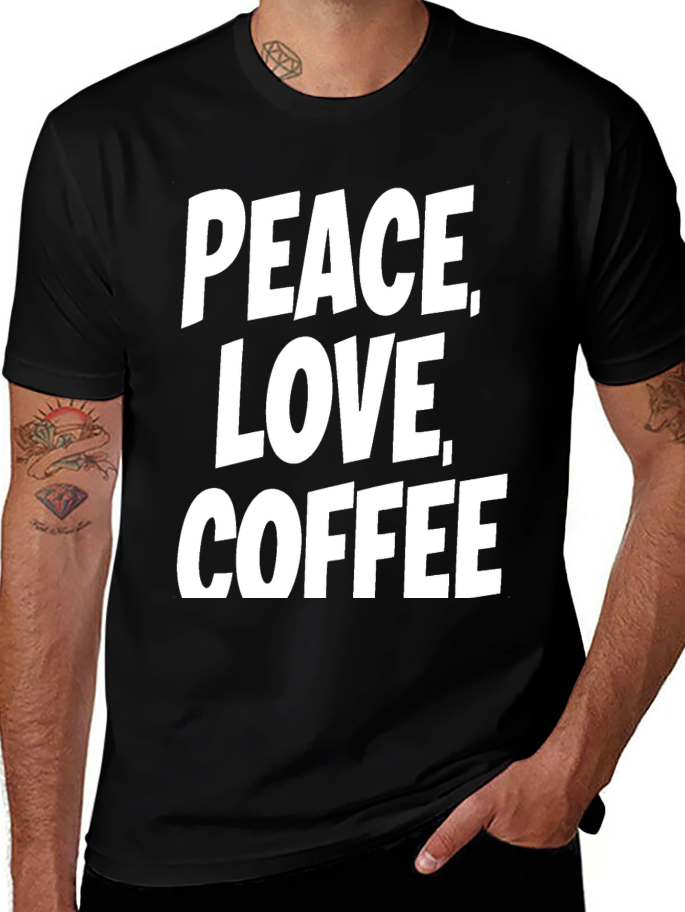 Peace Love Coffee T-Shirt - Black