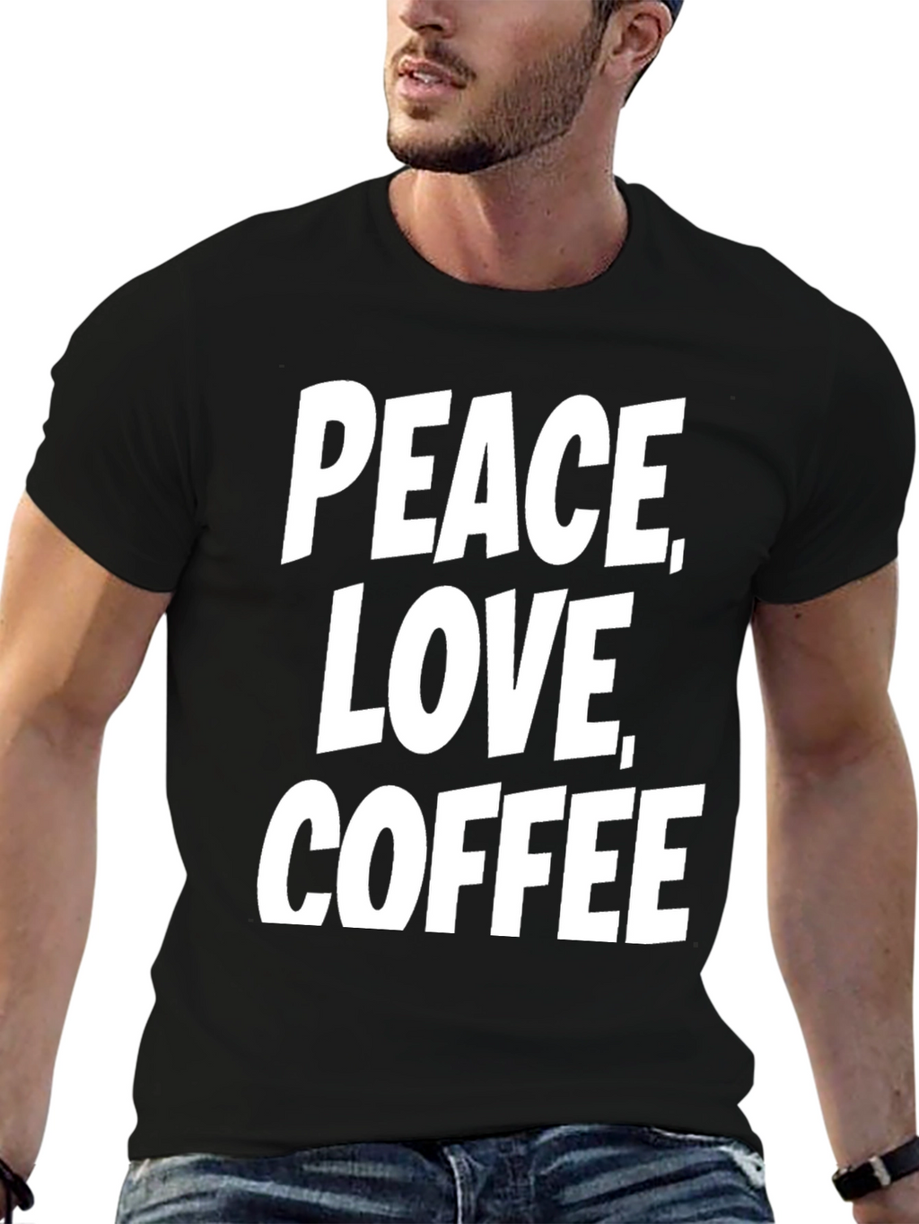 Peace Love Coffee T-Shirt - Black