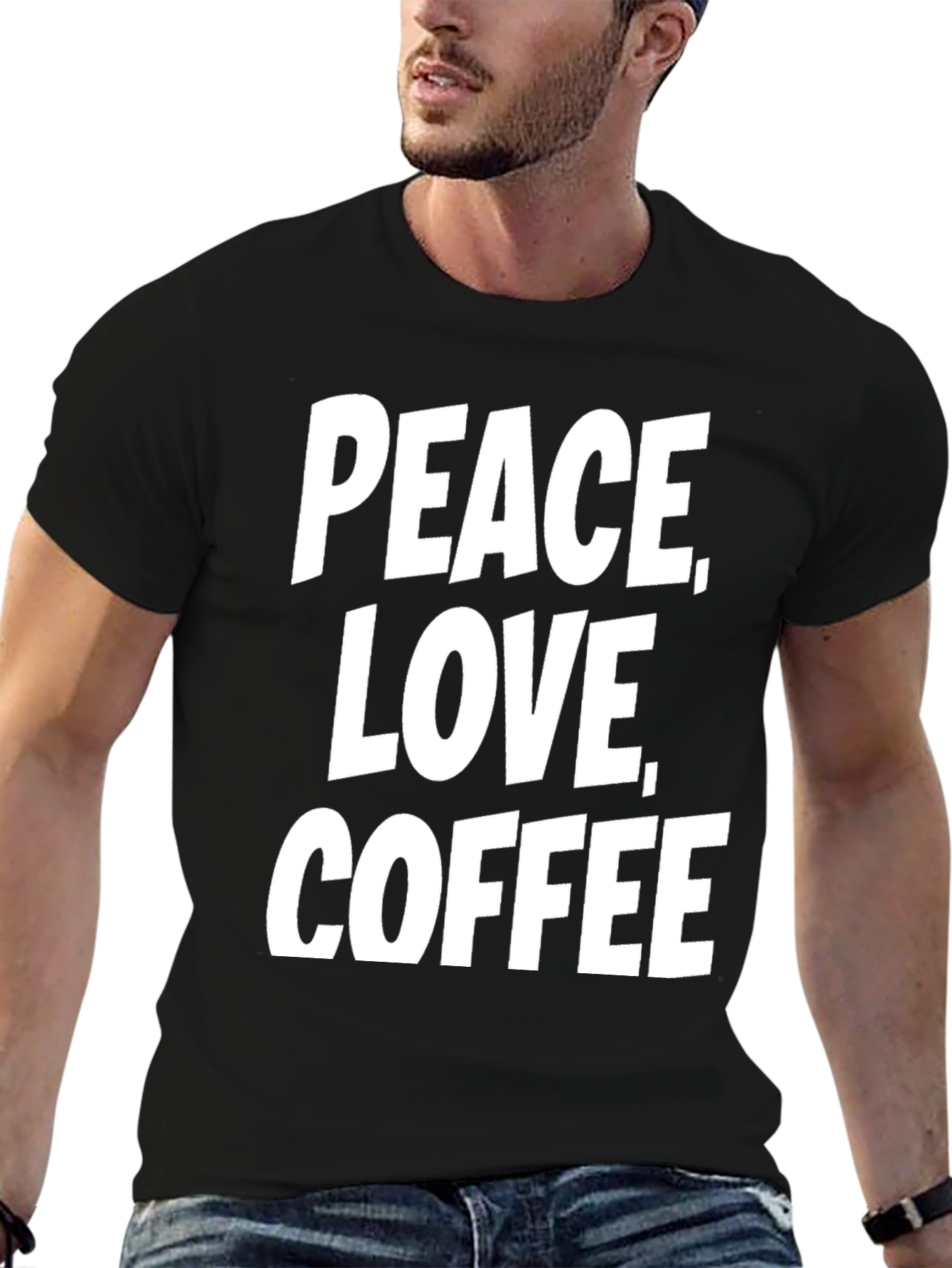 Peace Love Coffee T-Shirt - Black