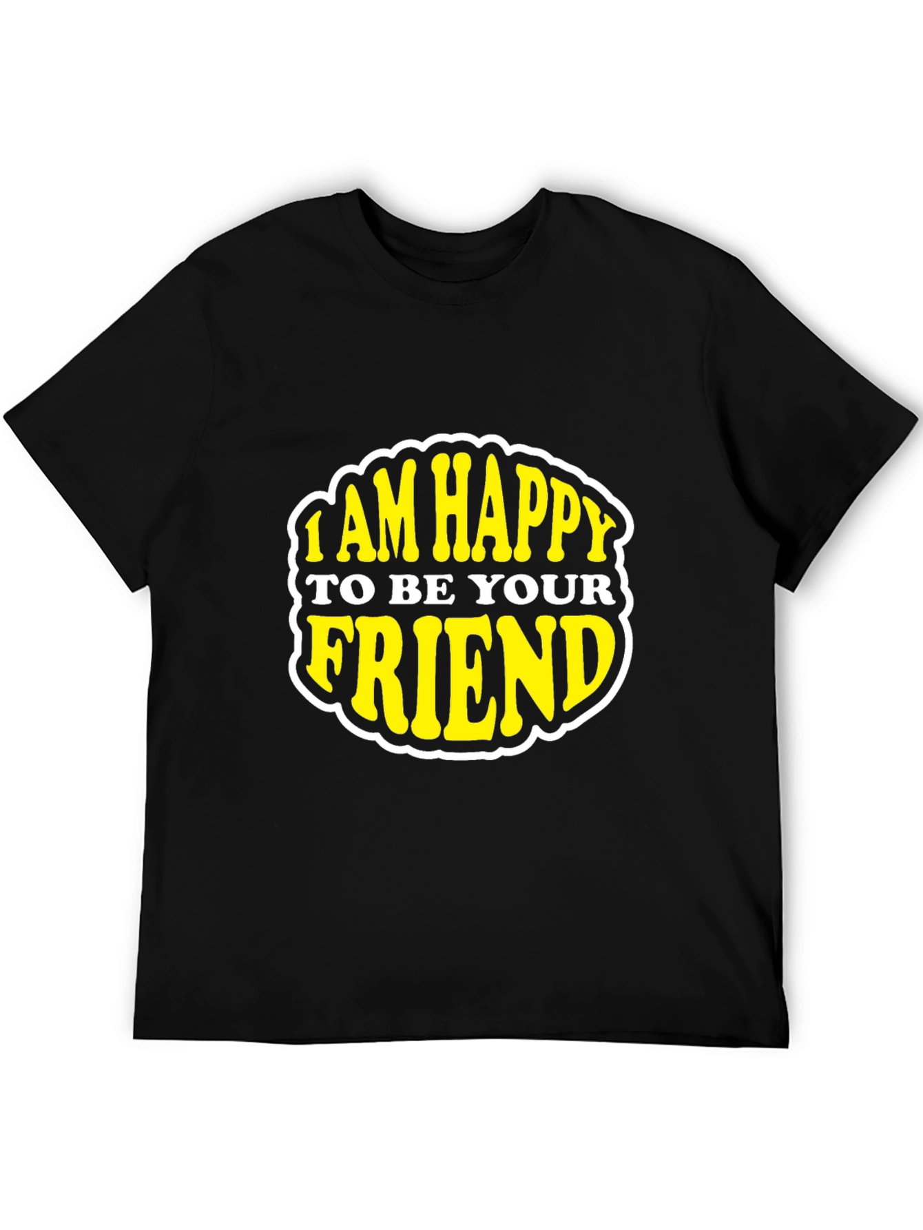 Happy To Be Your Friend Black Graphic Tee