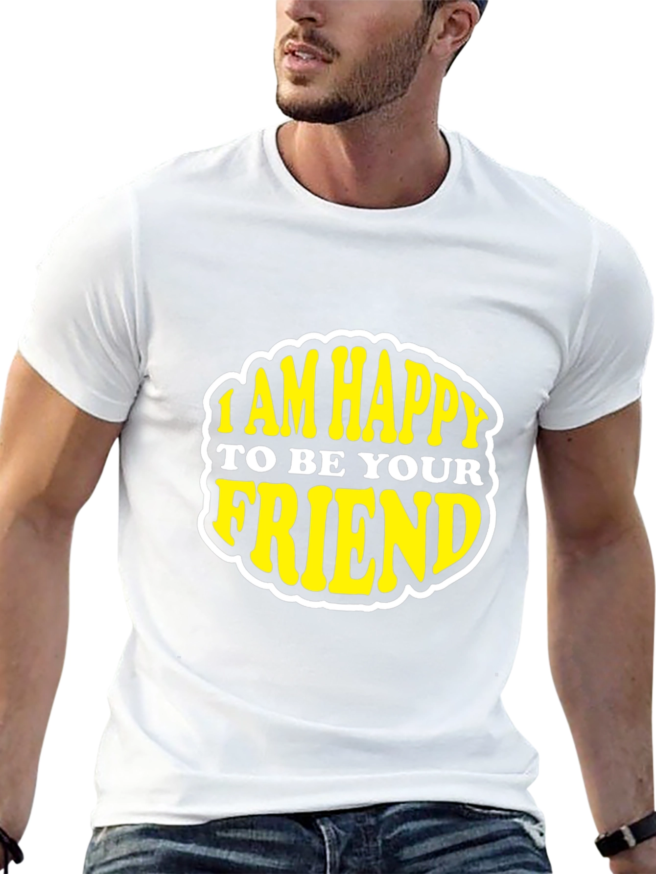 Happy To Be Your Friend Black Graphic Tee