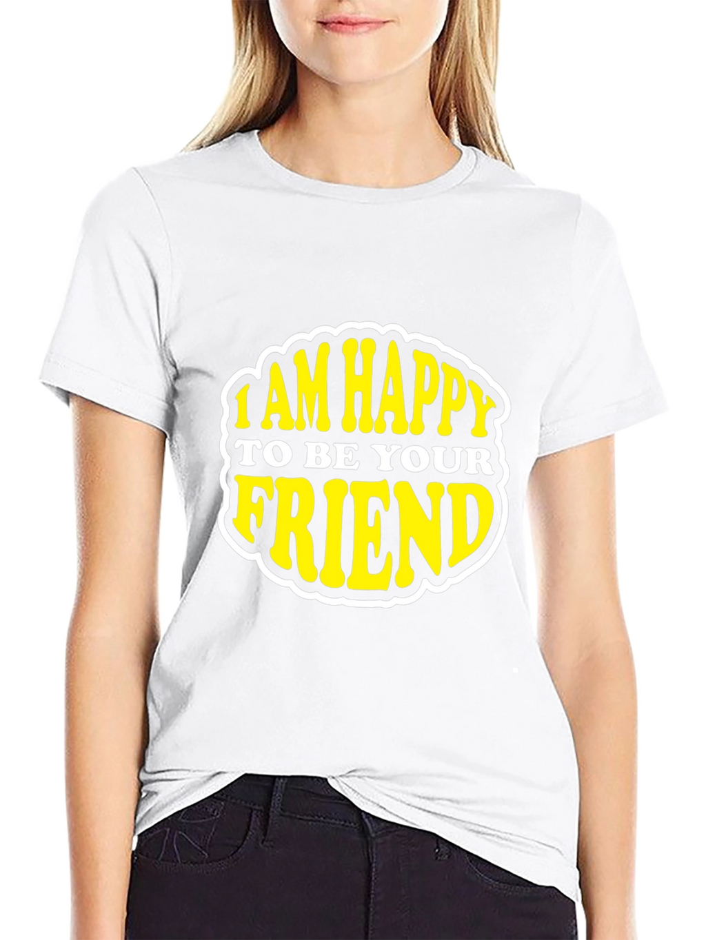 Happy To Be Your Friend Black Graphic Tee