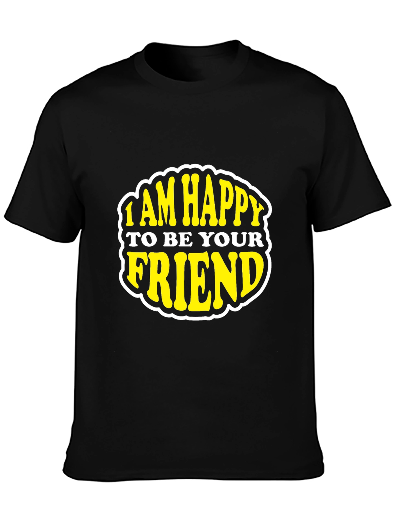 Happy To Be Your Friend Black Graphic Tee