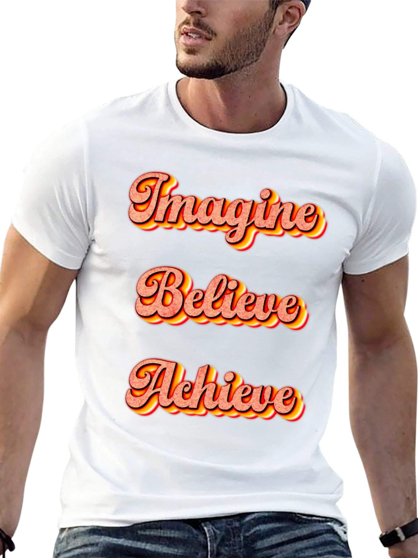 Imagine Believe Achieve Black T-Shirt