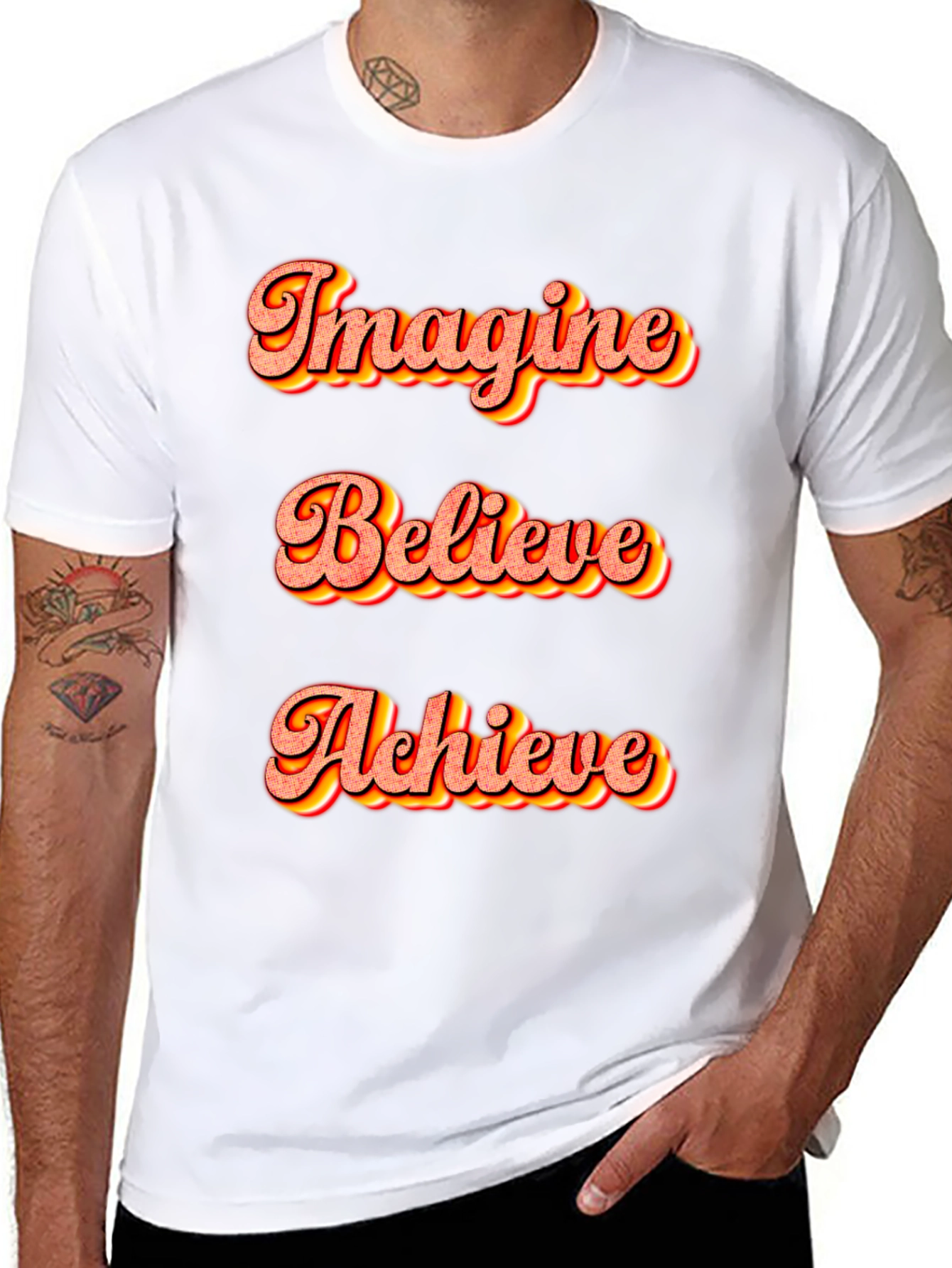 Imagine Believe Achieve Black T-Shirt