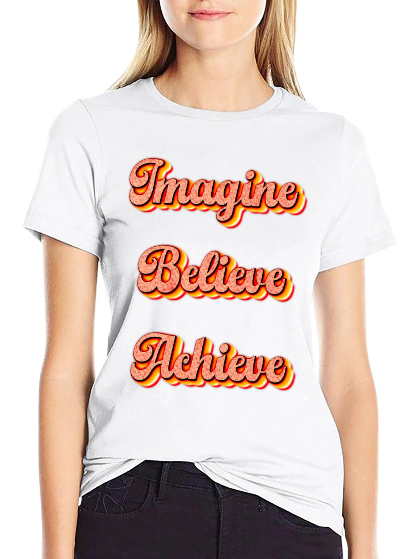 Imagine Believe Achieve Black T-Shirt