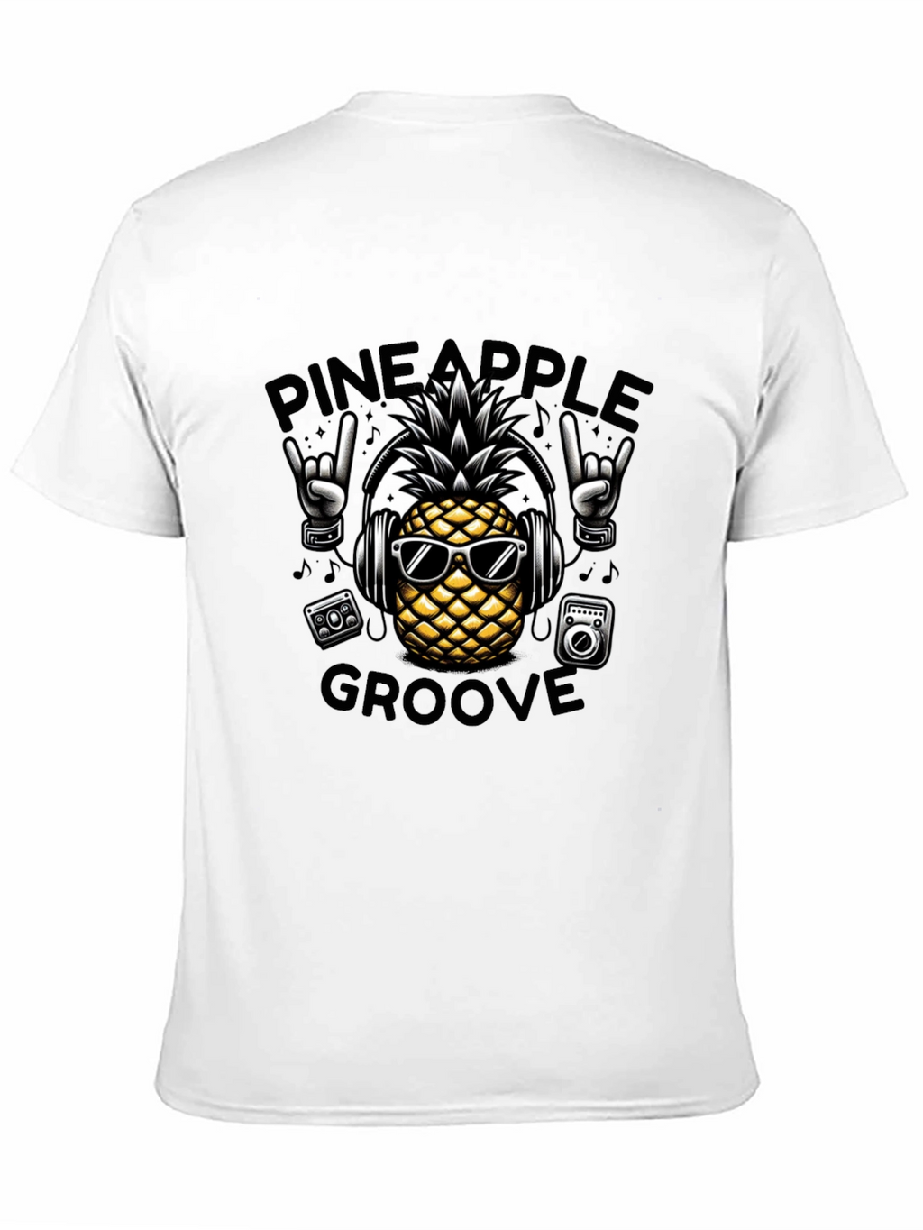 Pineapple Groove Black T-Shirt - Cool Graphic Tee