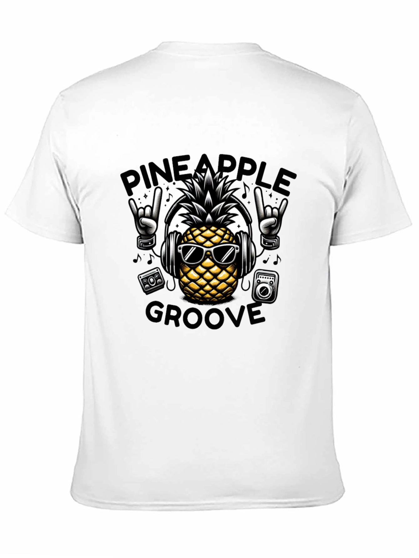 Pineapple Groove Black T-Shirt - Cool Graphic Tee