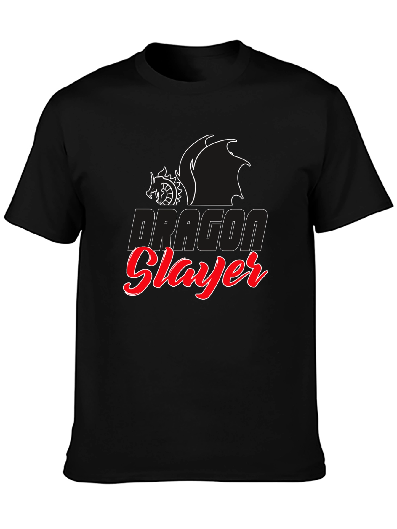 Dragon Slayer Graphic Tee - Black Cotton T-Shirt